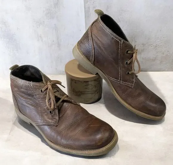 Bed Stu Brown Leather Ankle Boots Men’s Size 8/EUR 41 Casual Lace Up Chukka Shoe