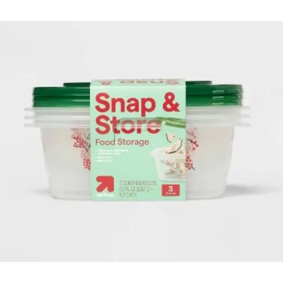 Target Holiday Large Rectangle Food Storage 3 Containers - 66oz/3ct - up&up™