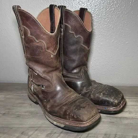 Dan Post Blayde Steel Toe Work Boot Saddletan Mens Size 9D Distressed Steel Toe