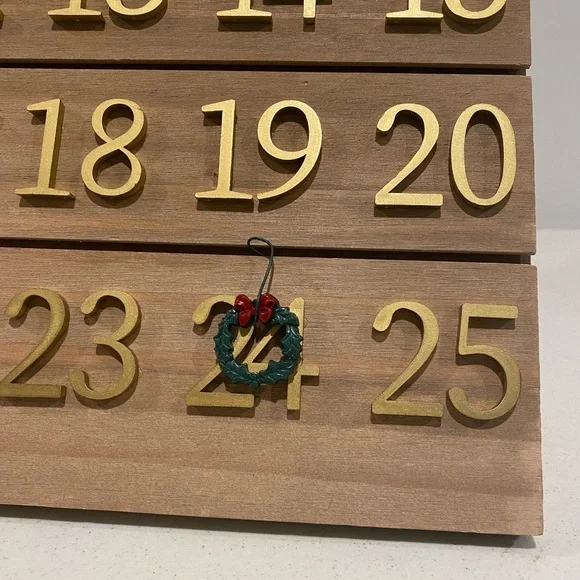 Wooden Countdown Xmas Calendar and Santa Pillow From Target bundle NWOT