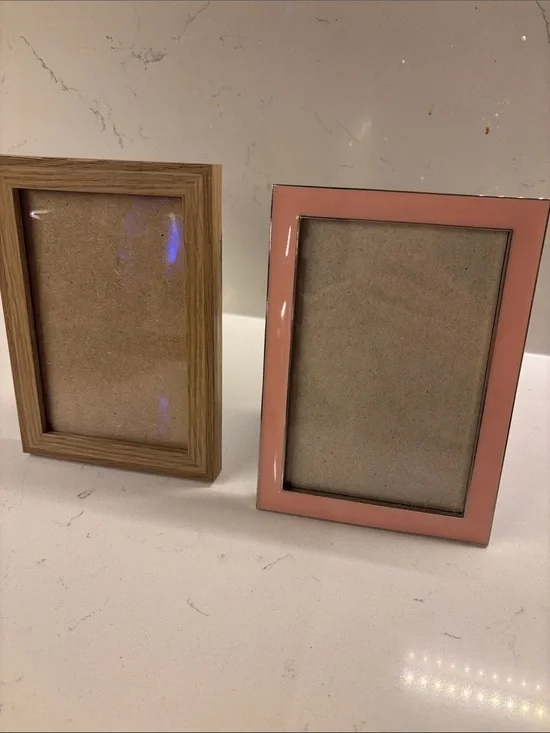 2 x Target 6x4 Salt Oak and Pink Gloss Photo Frame - Home Accents