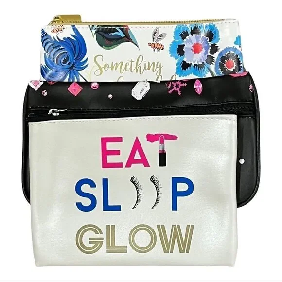 Three Medium Size Makeup Bags/Pouches