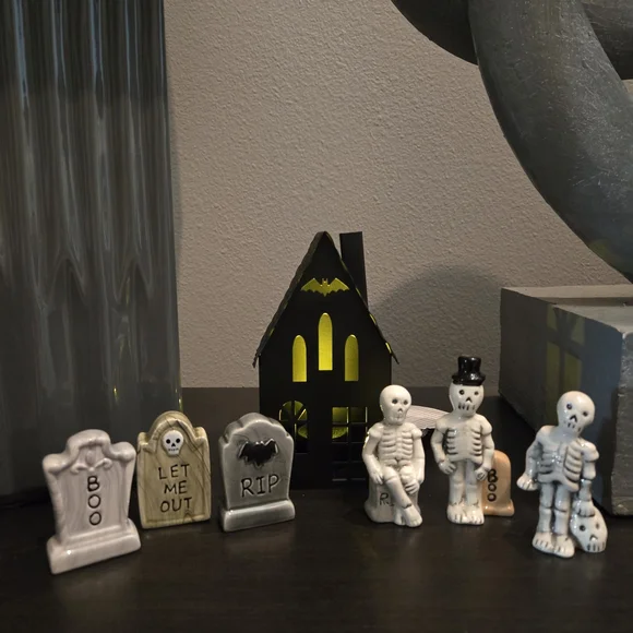 Target Skeleton and Tombstone Decor Set With Metal Light Up House
