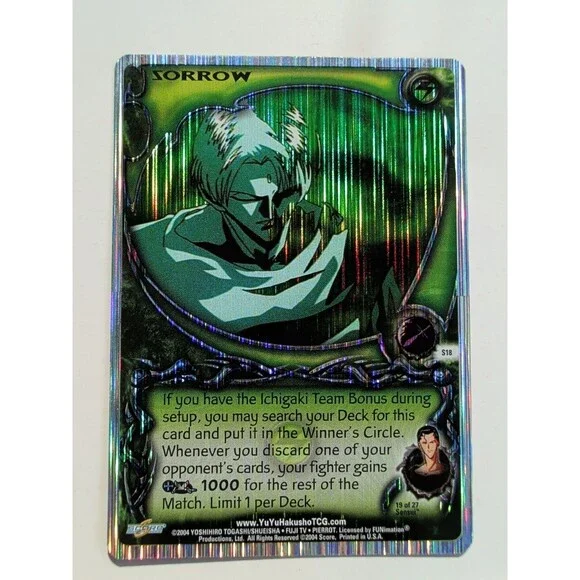 YuYu Hakusho TCG Sorrow S18 Super Rare Holo Sensui Dark Tournament Score2004