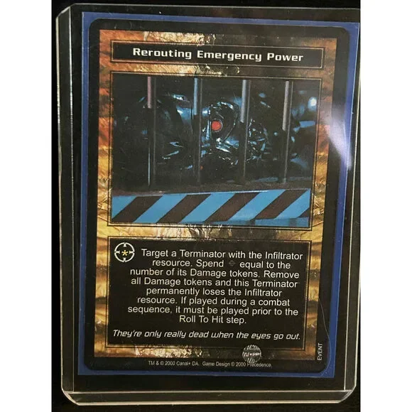 Rerouting Emergency Power Base Set Terminator Light Play Trading Card