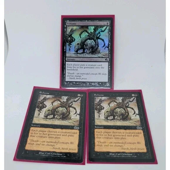 (3) Exhume Magic the Gathering  Graveborn (PD3) one Foil  Sorcery