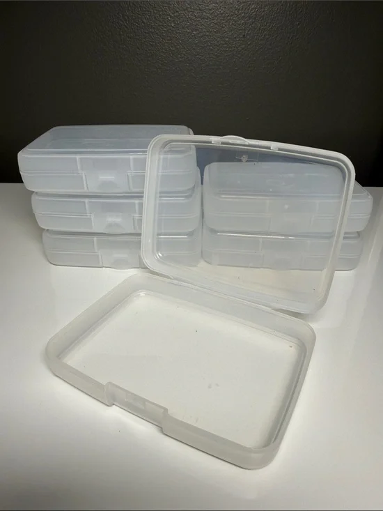 The Container Store Clear Hinged Storage Boxes - Set of 6