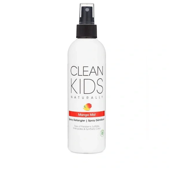 Clean Kids Naturally Mango Mist Spray Detangler (1 Bottle) 8oz, EWG Verified