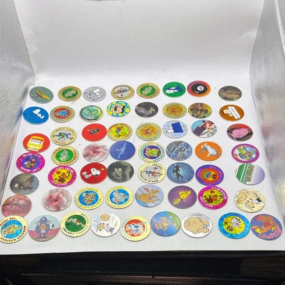 Vtg POG Collectible Toy Lot Bundle 57 Piece Peanuts Monster Madness Trading Card