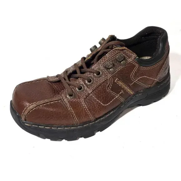 Vintage 90s Y2K Streetwear Mens 8 M Chunky Leather Platform Boots Shoes Brown