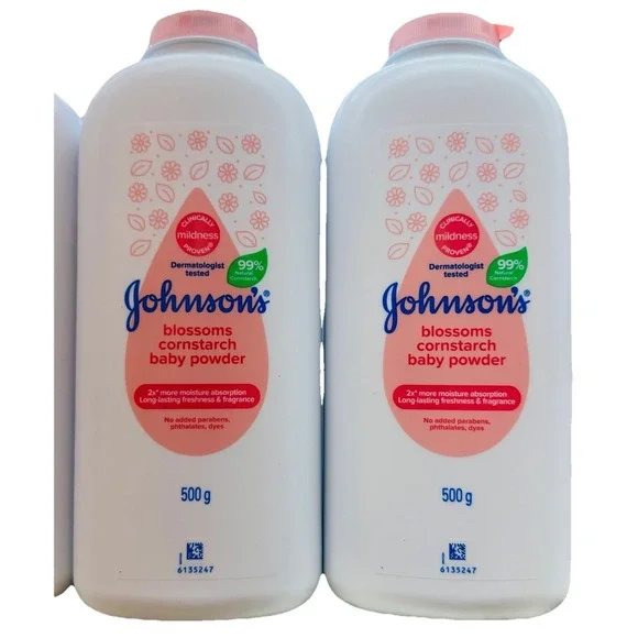 Johnson's Blossoms Cornstarch Baby Powder 500G NEW ( 2 pc ) Exp 06/2028