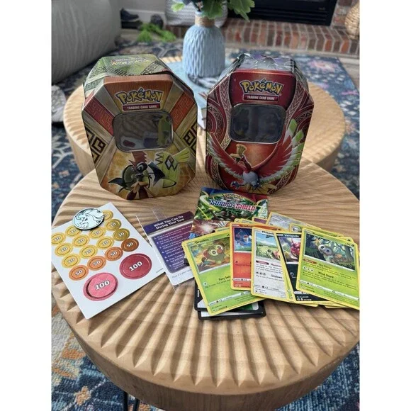 Pokémon Tins And Various Cards coins