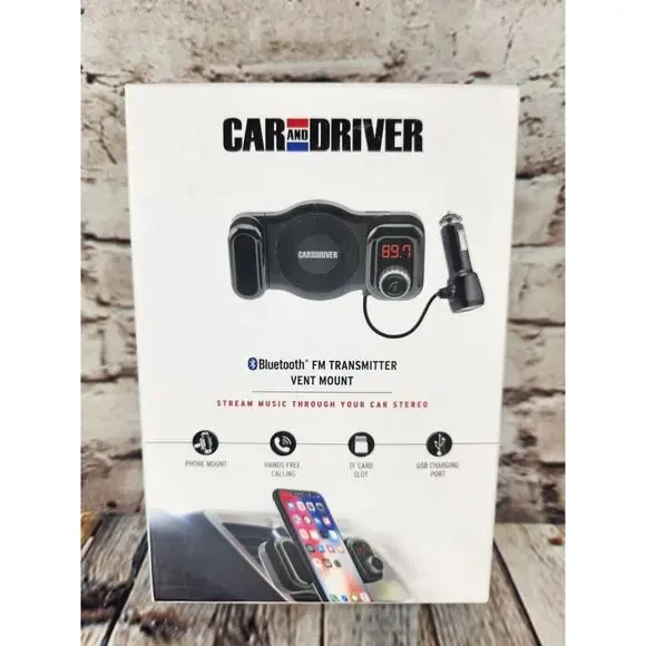 Car And Driver FM Transmitter Vent Mount Bluetooth Phone Mount