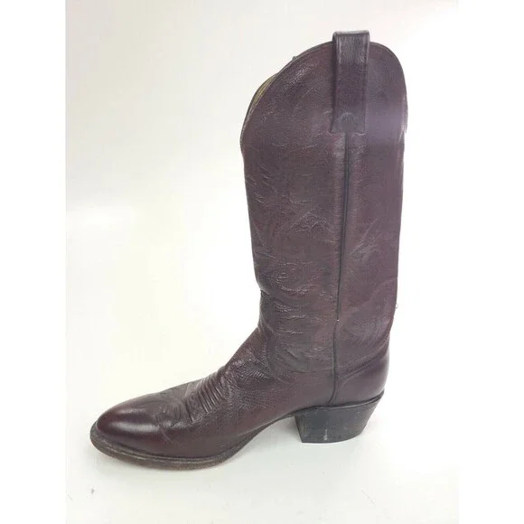 Dan Post Burgundy Black Cherry Leather Cowboy Western Boots 16773 Size 8.5 D