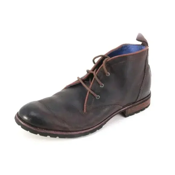 Mark Nason Harrow Boots Lace Up Chukka Leather Brown mens winter Sz 12