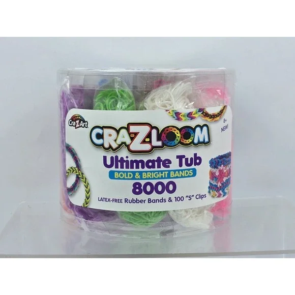 Cra Z Art Ultimate Tub 8000 Latex Free Rubber Bands for Bracelet Making