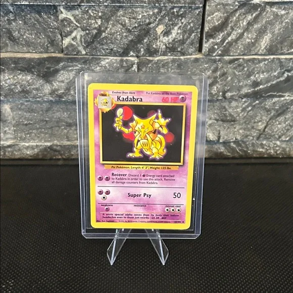 Pokemon‎ Kadabra 32/102 Vintage  Card from 1999 Base Set M/NM