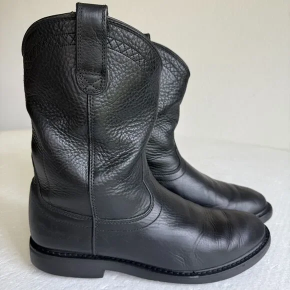 Ariat Sierra Work Boots Men's Size 11D Black Leather Slip & Oil Resisting