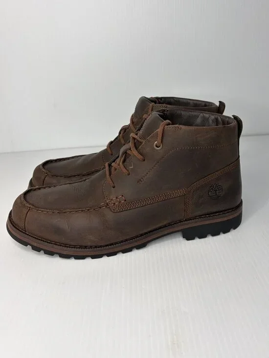 Timberland Grantly Chukka Ankle Boots Men's Size 13 Dark Brown Leather Moc Toe