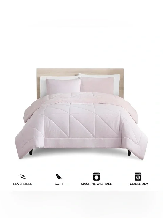 UGG Corey Reversible 3-Pc. Comforter Set, Full/Queen in Lilac/Light Pink