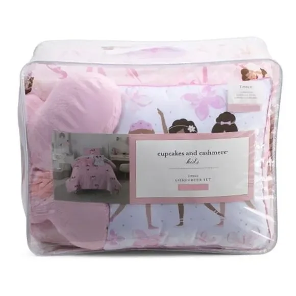 NEW Cupcakes & Cashmere Kids Pink Ballet 5 Piece Comforter Set Full/Queen
