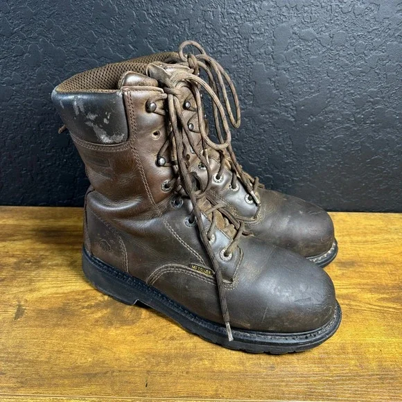 Wolverine W05680 Brown Leather Internal Metatarsal‎ Guard Work Boots Mens 9.5M