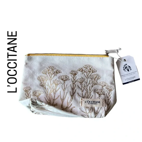 COSMETIC BAG L’OCCITANE Makeup Travel Cotton Zippered fully lined