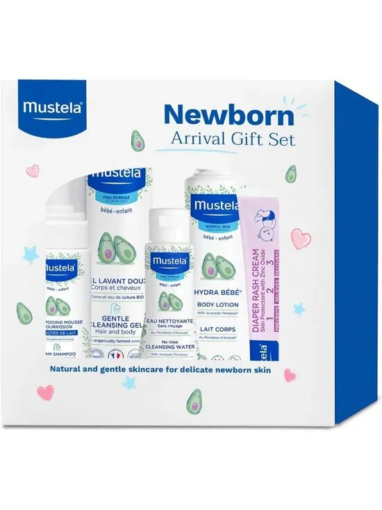 Newborn Baby Skincare Gift Set - Natural Plant-Based Bath Essentials - 5 Items