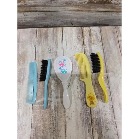 Vintage Baby & Teddy Bear Baby Brush and Comb Set 5pc