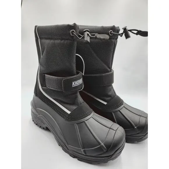size 7 Khombu Men's Black Winter Boots Waterproof new