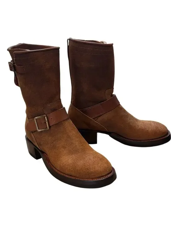 RRL Double RL Miller Engineer Boots Men's 7D Brown Roughout Suede Ralph Lauren