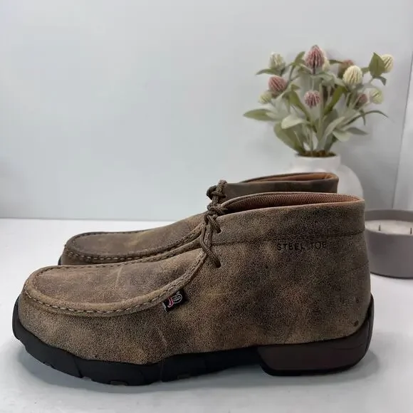 Justin Original Cappie Slip Resistant Steel Toe Work Boots Brown Men's 11M NWOB