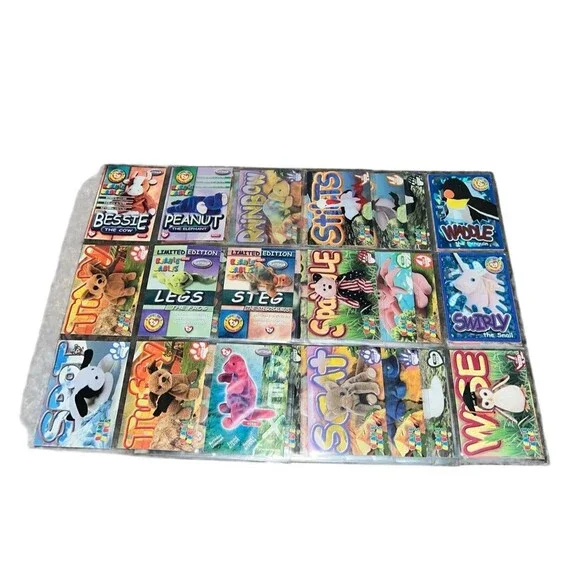 1999 Beanie Babies Trading Cards Protective Sleeves Lot Of 53 Cards