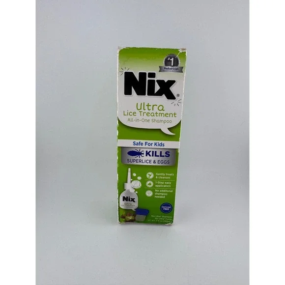 Nix Ultra Lice Treatment All-in-One Shampoo‎ Safe For Kids Kills Superlice Eggs