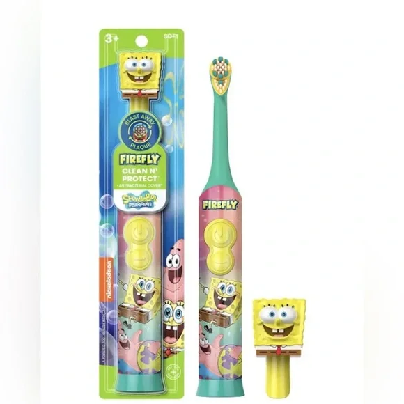 Spongebob squarepants Firefly Clean N' Protect Power Toothbrush‎ new