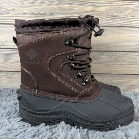 Dream Pairs Force 2 Brown Winter Snow Outdoor Boots THINSULATE Men Teen Sz 7‎