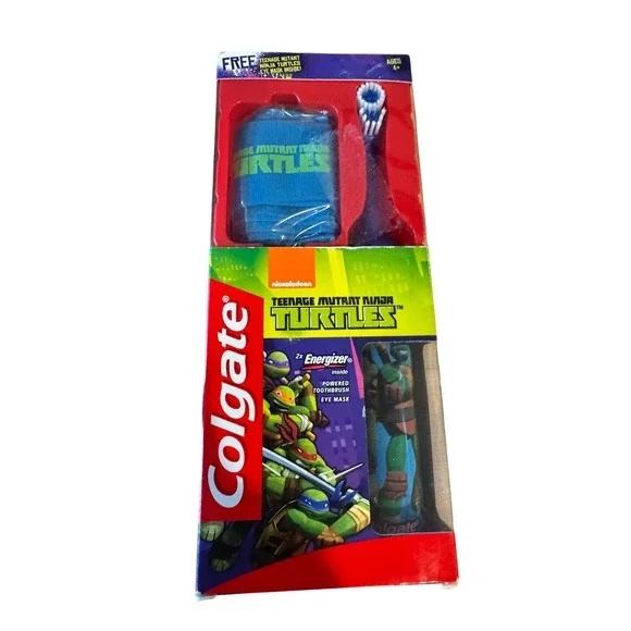Colgate Teenage Mutant Ninja Turtles‎ Kids Electric Toothbrush & Eye Mask NEW