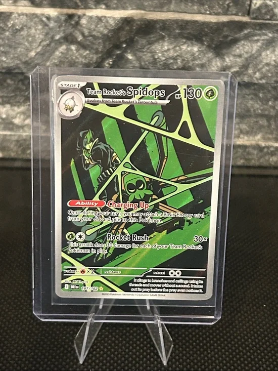 Pokemon Team Rockets Spidops IR Holo 187/182 from Destined Rivals Set M/NM
