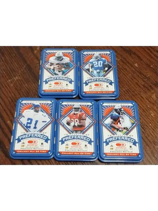 1997 Douruss collectible card tins running backs