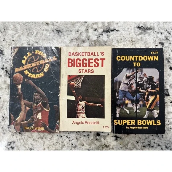 Antique‎ Vintage NFL NBA Sports Books Scholastic School Fair Angelo Rescinitti