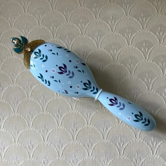 Disney Anna Blue Hair Brush with Gold Details WDW