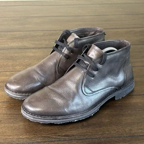 John Varvatos Portland Chukka Boots Shoes Mens Size 10.5 Brown Leather Lace Up