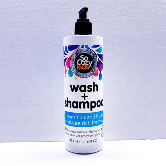 SoCozy Wash + Shampoo For Kids Cleans Hair and Body, 16 Fl Oz