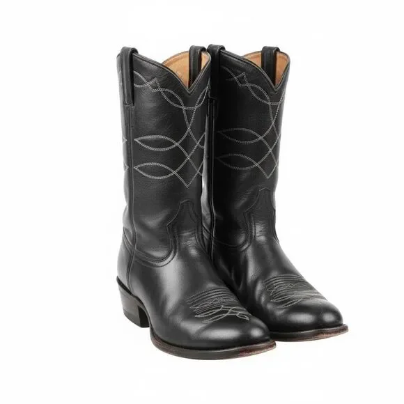 Boulet Canada Boots Neolite Roper Western Black Cowboy Boots Men's 12US