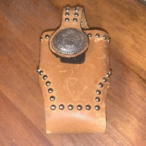 Nocona Western Cowboy Belt Pouch Leather Loop Holster Cell Phone Case Holder