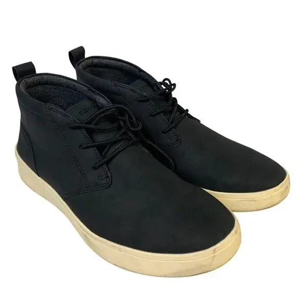 IZOD Mens Size 10 Black Chukka Ankle Boots Lace Up Round Toe Memory Foam Shoes