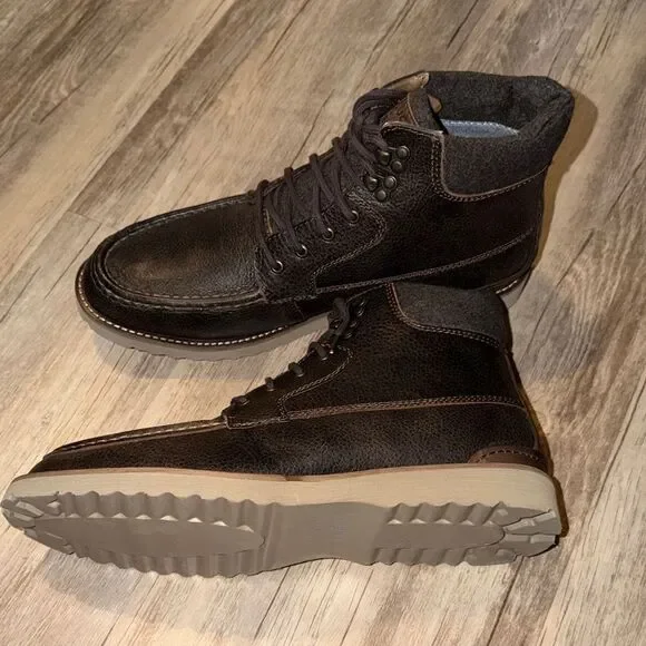 Lucky Brand Men's Dark Brown Lace-Up High-Top Boots