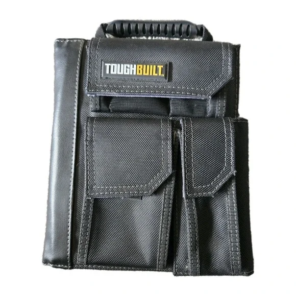 ToughBuilt Large Tool Belt Pouch Organizer Smart Phone Pocket Heavy Duty Bi-Fold
