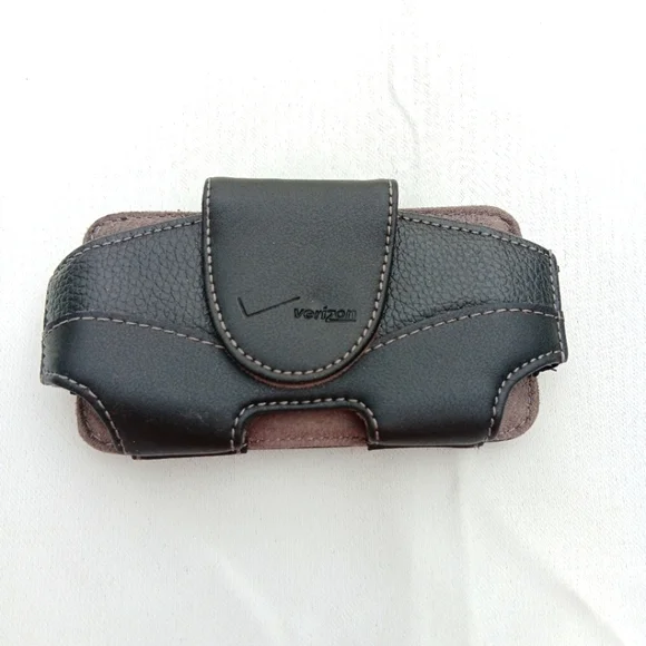 Verizon‎ Universal Cell Phone Holster Case Belt Clip Small Black Leather Pouch