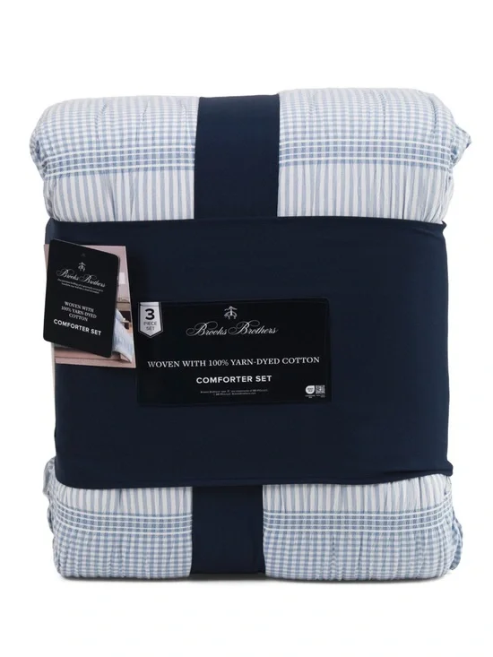 BROOKS BROTHERS gingham seersucker comforter set